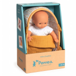 Nukk - imik koos tarvikutega Djeco Pomea Mini Sasha, 20 cm, kollane v.