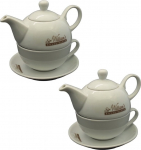 Teekann tassi ja alustassiga Sir Williams Baby Duo, 0.35 l, valge v.