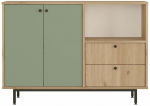 Multifunktsionaalne k&ouml;&ouml;gikapp Kalune Design RE2-SY, tamm v./roheline v., 35.5 cm x 120 cm x 85 cm