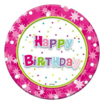 &Uuml;hekordne taldrik Aster Happy Birthday, &Oslash; 18 cm, 6 tk