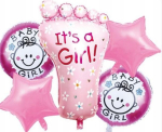 Fooliumist &otilde;hupall, komplekt erikujuga GoParty It's A Girl, roosa v., 6 tk