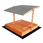 Liivakast liivaga 4IQ Hatis, 120 x 120 cm, kaanega, pruun v./hall v., 285 kg