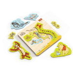 Puidust pusle Trefl Winnie The Pooh, 20 cm x 20 cm, 12 tk, mitmev&auml;rviline