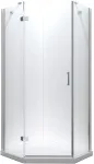 Du&scaron;ikabiin Besco Viva V5L-90-195-C, viisnurkne, aluseta, 90 cm x 90 cm x 195 cm, l&auml;bipaistev v./kroom v./karastatud