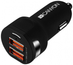 Auto laadija Canyon C-04, 2 x USB, must v.