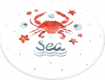 Vannitoa p&otilde;randamatt Foutastic Crab 359CHL4606, valge/punane, 160 cm x 160 cm, &Oslash; 160 cm