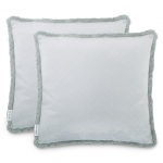 Dekoratiivpadjap&uuml;&uuml;r Restilo Clear, valge/hall, 45 cm x 45 cm, 2 tk