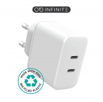 Adapter Estuff Infinite ES637035, 2 x USB Type-C, valge v., 35 W