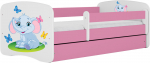 Lastevoodi Kocot Kids Babydreams Elephant, valge v./roosa v., 70 x 140 cm, ilma voodipesukastita, ilma madratsita