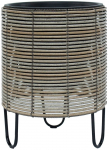 Lillepott Home4you Wicker, plastik/metall, hall/beež
