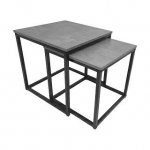 Kohvilaudade komplekt Torsten, tumehall v., 45 - 50 cm x 50 cm x 45.5 - 50.5 cm, 2 tk