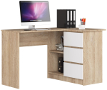 Nurga kirjutuslaud Akord B16 CLP Right, 124 cm x 85 cm, 77 cm, valge v./sonoma tamm v.