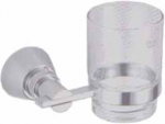 Vannitoa klaas ja hoidik Flory AK84284C, kroomi/l&auml;bipaistev