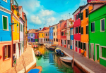 Fototapeet Artgeist Colorful Canal In Burano, 70 cm x 100 cm