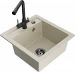 K&ouml;&ouml;givalamu koos kraaniga Mexen Vito, vaik/graniit, 49 cm x 52 cm x 21 cm, must/pruunikas