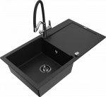 K&ouml;&ouml;givalamu koos kraaniga Mexen Leo, vaik/graniit, 80 cm x 50 cm x 19 cm, must