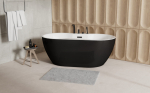 Vann, teisaldatav Besco Navia, 160 cm x 80 cm x 60 cm, ovaalne, must