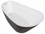 Vann, teisaldatav Besco Melody Black&White Matt, 170 cm x 80 cm x 72 cm, ovaalne, valge/must