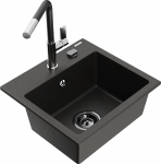 K&ouml;&ouml;givalamu koos kraaniga Mexen Milo Metallic black/gold+Black/Chrome, graniit, 43 cm x 41 cm x 17.1 cm, metallic black/gold+black/chrome