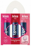 Huulepalsam, komplekt Liposan Kiss, punane, roosa
