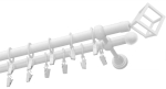 Kardinapuu komplekt Olimp Cube, 400 cm, &Oslash; 19 mm, valge v.