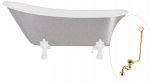 Vann, teisaldatav Besco Olaya Glam, 160 cm x 67 cm x 68 cm, ovaalne, kuldne/valge