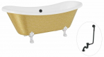 Vann, teisaldatav Besco Amelia Glam, 190 cm x 77 cm x 69 cm, ovaalne, kuldne/must