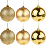 J&otilde;ulupuu m&auml;nguasjade komplekt, kuldne, 6 cm, plastik, 6 tk