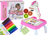 Joonistusprojektor, koos tarvikutega, &uuml;kssarvik Lean Toys, valge/roosa