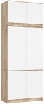 Riidekapp Akord S 90, valge v./sonoma tamm v., 90 cm x 51 cm x 235 cm