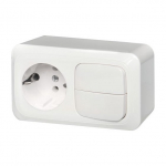 Pistikupesa ja l&uuml;litiplokk Liregus Alfa PKLJ-002, valge, 250 V