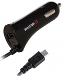 Auto laadija Swissten, Micro USB/USB, must