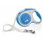 Automaatne jalutusrihm Flexi New Comfort Tape, sinine/valge, L 5m
