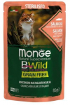 Kassi m&auml;rgtoit Monge BWild Sterilised Salmon & Shrimps, l&otilde;he/krevetid, 0.085 kg