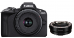 S&uuml;steemne fotoaparaat Canon EOS R50 + RF-S 18-45mm f/4.5-6.3 IS STM + EF-EOS R Mount Adapter, must v.