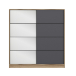 Riidekapp Kalune Design Kale 3175, antratsiit v., 52 cm x 180 cm x 190 cm, peegliga