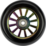 Rollerite lisavarustus, rattad Black Dragon Stunt Scooter Wheel Set Spoked Plastic Neo Chrome, must/mitmev&auml;rviline, 2 tk