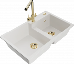 K&ouml;&ouml;givalamu Mexen Tomas, graniit, 80 cm x 50 cm x 19 cm, kuldne/valge