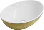 Vannitoa kraanikauss Mexen Elza 21014008, keraamiline, 40 cm x 33 cm x 14 cm, kuldne/valge