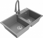 K&ouml;&ouml;givalamu koos kraaniga Mexen Tomas, graniit, 80 cm x 50 cm x 19 cm, hall/kroom