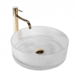 Vannitoa kraanikauss Rea, klaas, 39.5 cm x 39.5 cm x 9.5 cm, l&auml;bipaistev v.