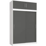 Riidekapp Akord Mono, valge v./hall v., 60 cm x 150 cm x 200 cm