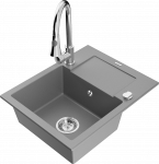 K&ouml;&ouml;givalamu koos kraaniga Mexen Enzo, vaik/graniit, 57.6 cm x 46.5 cm x 17.4 cm, hall