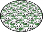 Vannitoa p&otilde;randamatt Foutastic Panda, valge/must/roheline, 80 cm x 80 cm, &Oslash; 80 cm