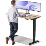 Arvutilaud reguleeritava k&otilde;rgusega Desktronic HomePro, 140 cm x 70 cm, 63 - 128 cm, must v./bamboo v.