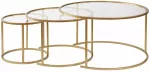 Kohvilaud Nordure Aurum, l&auml;bipaistev v./kuldne v., 42 - 80 cm x 80 cm x 35 - 43 cm, 2 tk