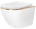 WC-pott, seinapealne Rea Carlo Mini Rimless Flat Tornado, kaanega, 365 mm x 490 mm