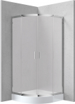 Du&scaron;ikabiin Deante Funkia KYPZ651K, pool&uuml;mar, 90 cm x 90 cm x 160 cm, valge v./kroom v./l&auml;bipaistev