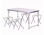 Kokkupandav turistilaud koos toolidega 26603, valge v., 120 cm x 60 cm x 66 cm
