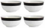 Kausside komplekt Mikasa Luxe Deco, valge v./must v., 14 cm, 0.5 l